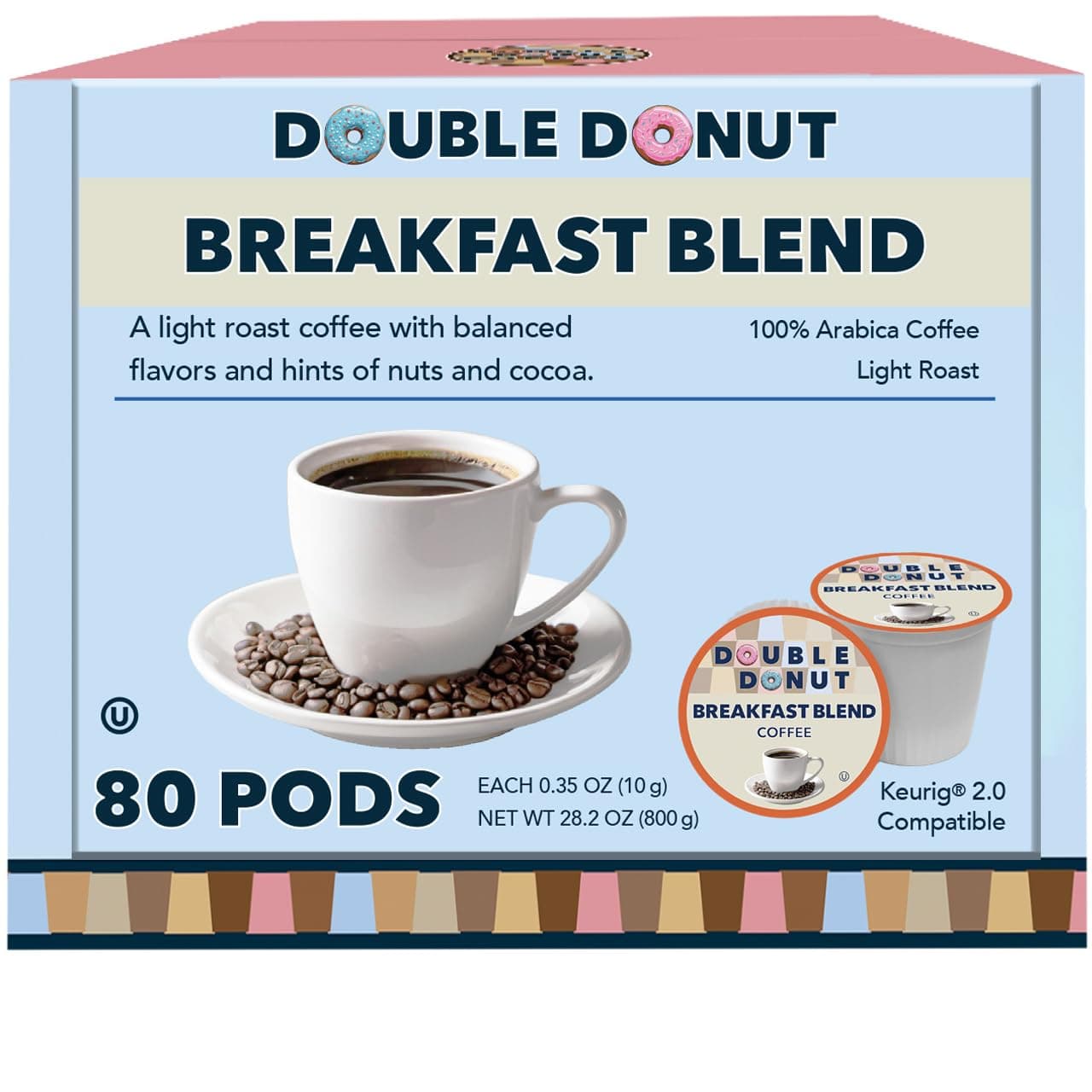Breakfast Blend Coffee Pods, Light Roast Coffee in Recyclable Single-Serve Pods for Keurig K Cups Brewer Machines, 80 Count Bulk Pack, original version