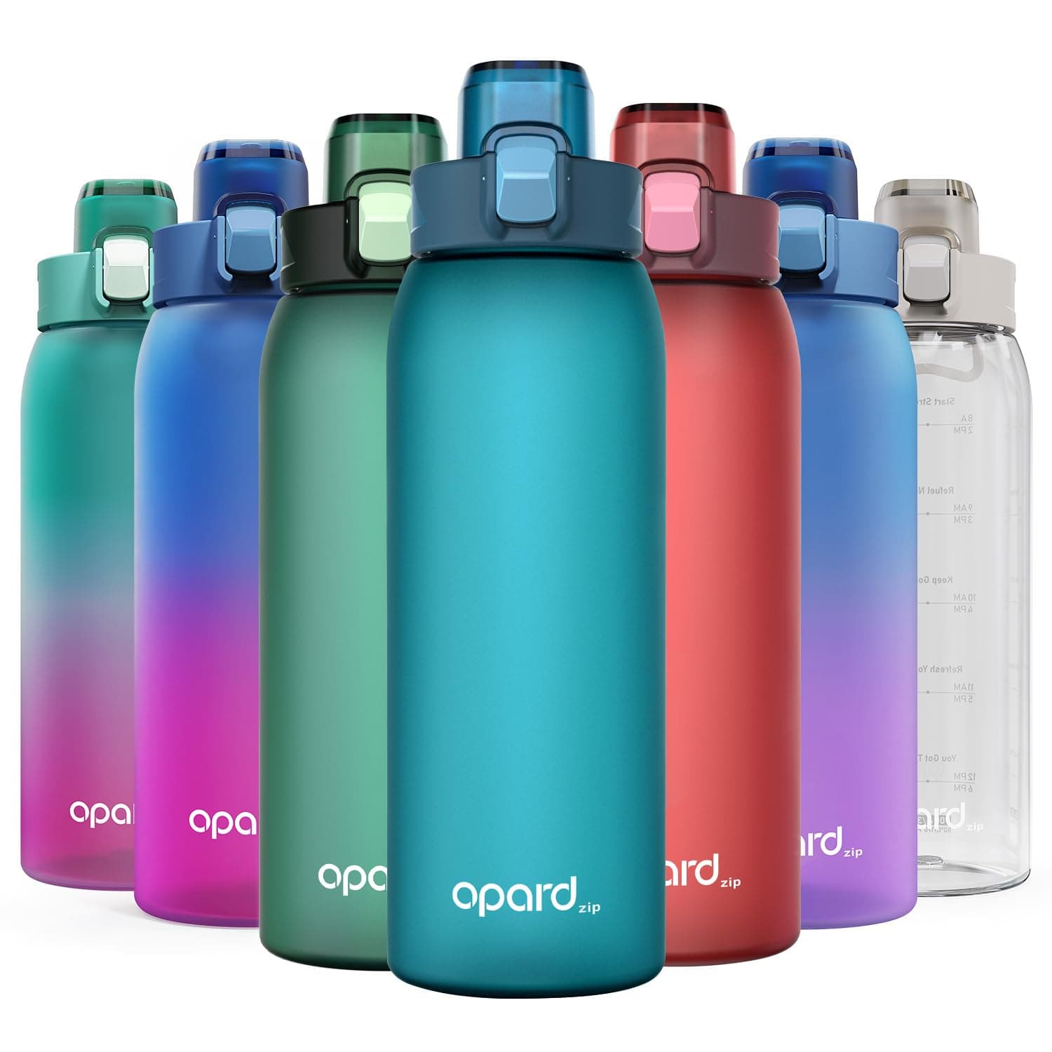 Opard Zip 30oz Plastic Water Bottle Dishwasher Safe, Leakproof Flip-Top Lid, BPA Free Tritan, Wide Mouth Reusable Sports Water Bottle for Gym Hiking Commuting Outdoor Travel and School