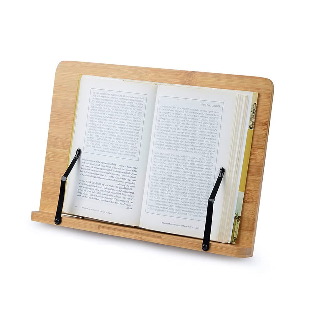 Book Stand Reading Rest Cookbook Holder Foldable Bookrest Tablet Stand with Angle Adjustable Function & Elegant Look for Cook Book, Recipe, Tablet