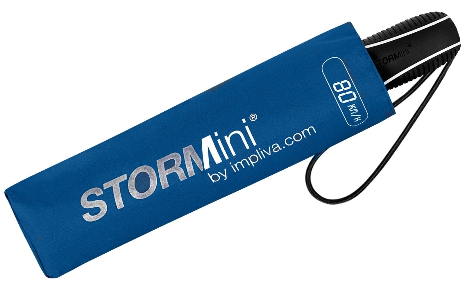 Impliva STORMini® Aerodynamic folding storm umbrella, Blue, standard size