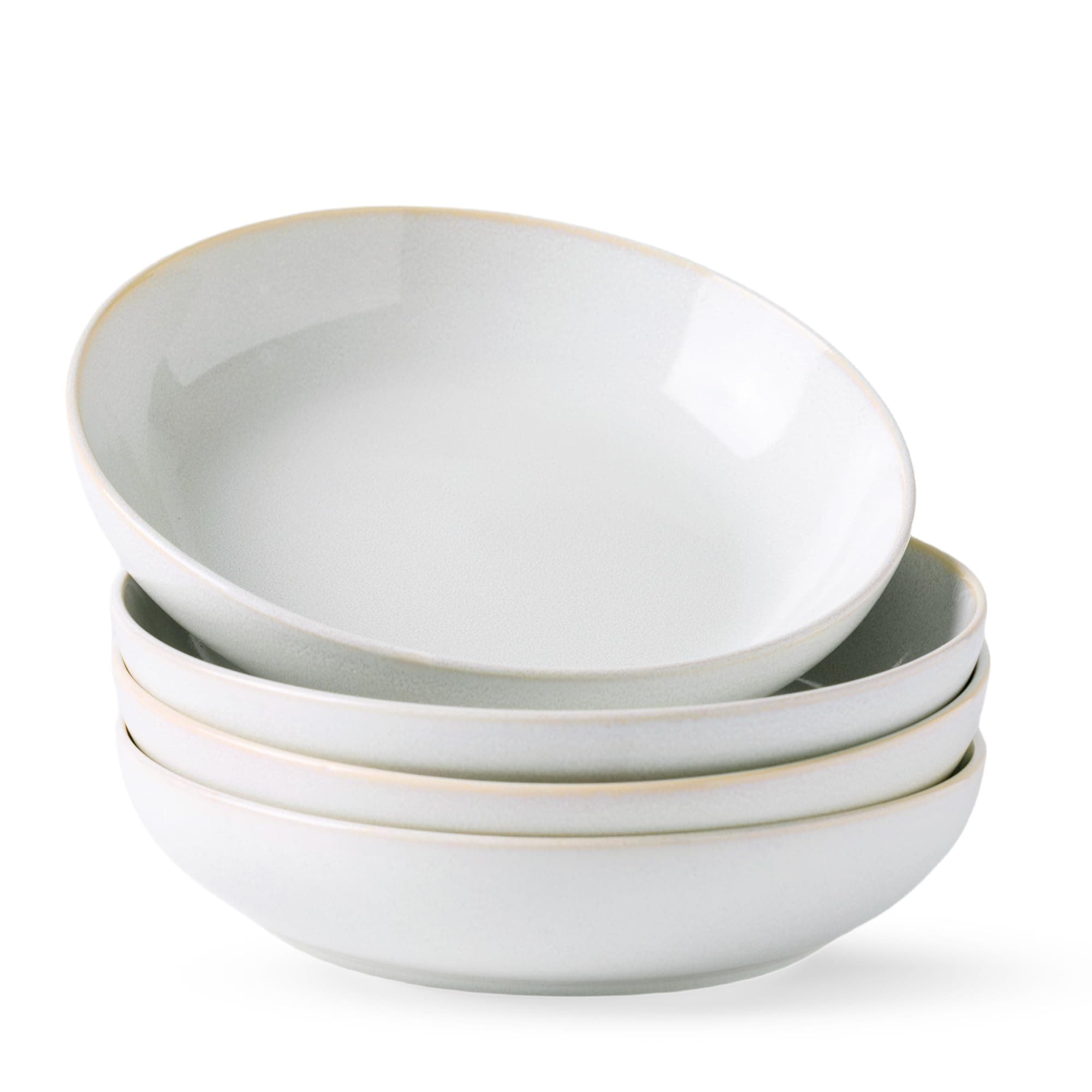 AmorArc 8.5'' Large Pasta Bowls, 36oz Stoneware Pasta Serving Bowls Set of 4 for Kitchen, Wide Bowls for Pasta,Salad,Oatmeal, Microwave Safe, Reactive-Color