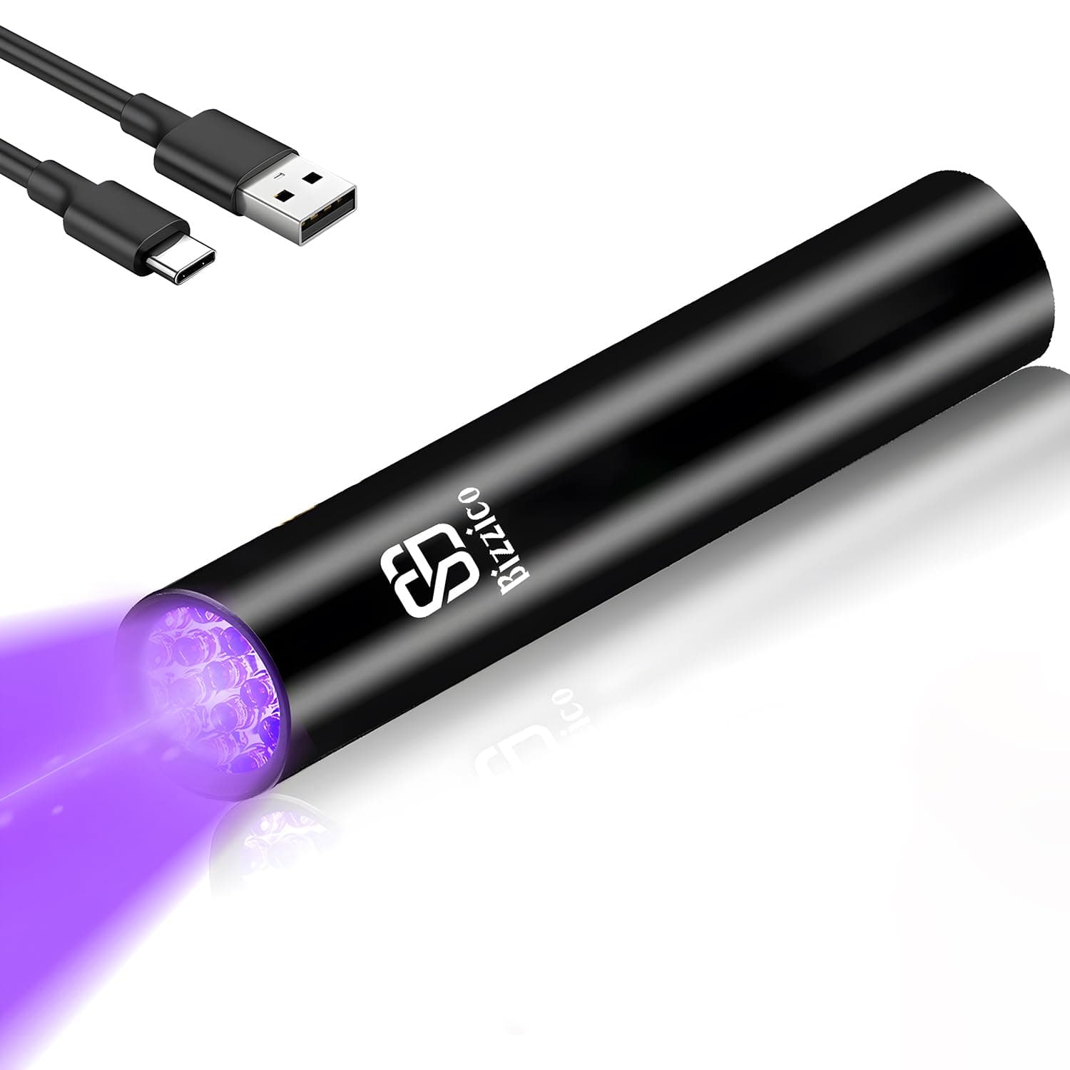 Majen Black Light, UV Flashlight, 2025 Enhanced Edition, Ultraviolet LED, Wavelength 365 nm, Built-in Battery, USB Rechargeable, Small Size, Resin Curing Light, Pet Urine Detector, Minerals, Appraisal