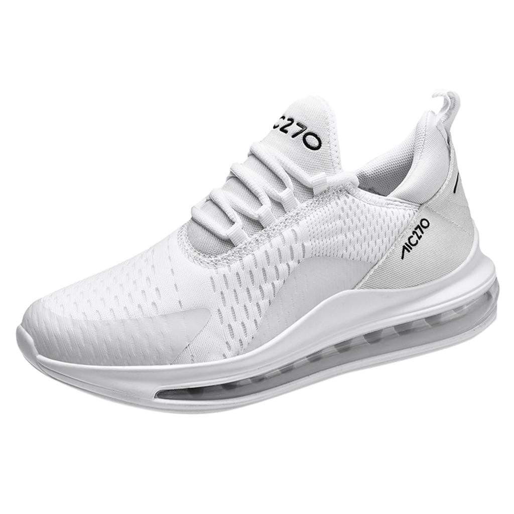 Men Solid High Top Male Air Cushion Mesh Breathable Running Shoes Lightweight Walking Sport Shoes