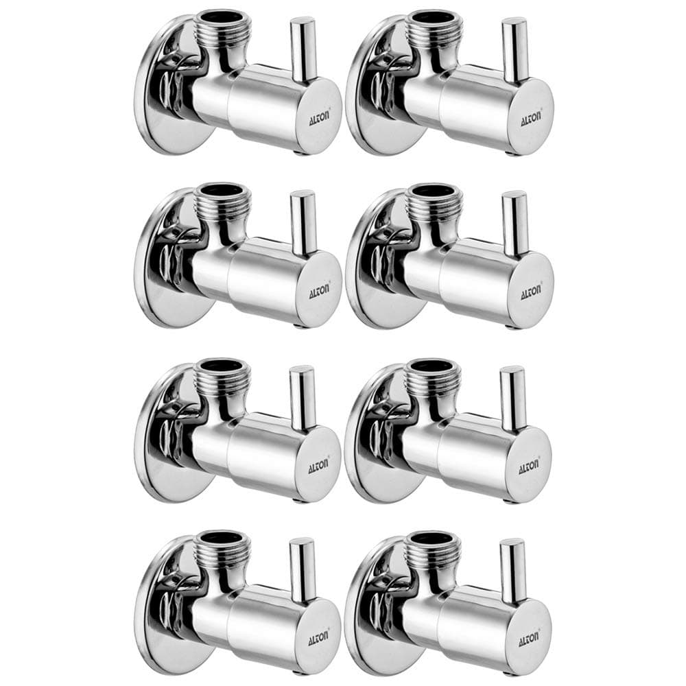 APL4213, Brass Angle Valve With Wall Flange, Chrome (8-Piece Set)