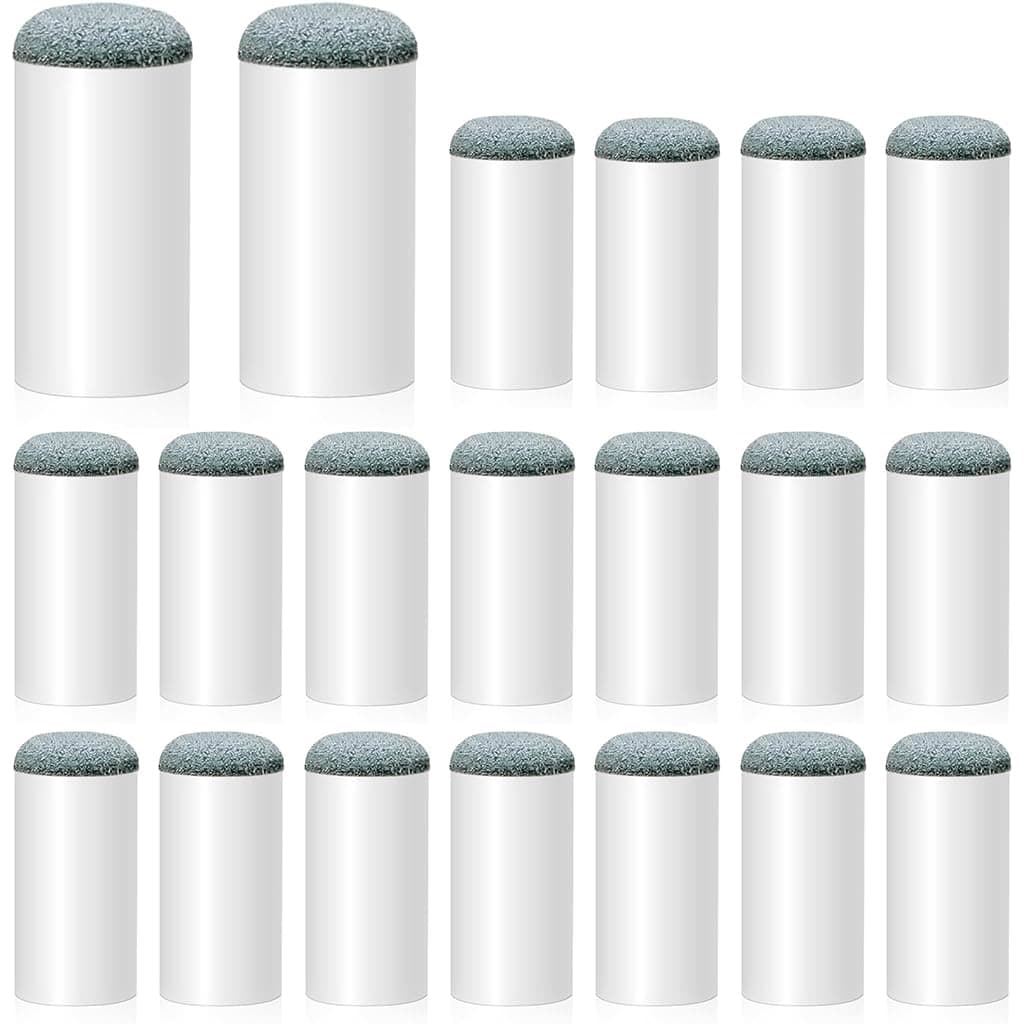 Proberos® 20 Pcs 9mm Slip-On Billiards Cue Tips, Easy-to-Install Plastic & Leather Cue Stick Replacement Tips for Pool & Snooker, Durable & Professional-Grade Accessories