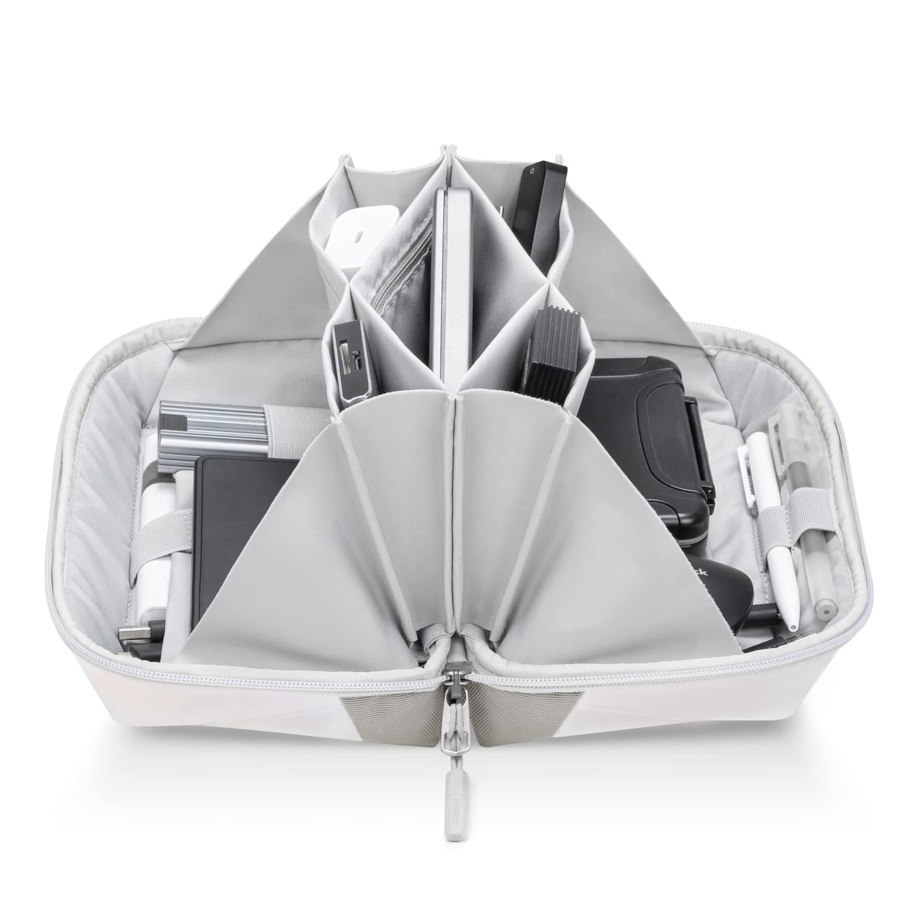 Inateck Electronics Organizer Travel Case, 180° Open Water-resistant, Multifunctional Travel Organizer Bag, Electronic Accessories Carry Case, Aurora, Large