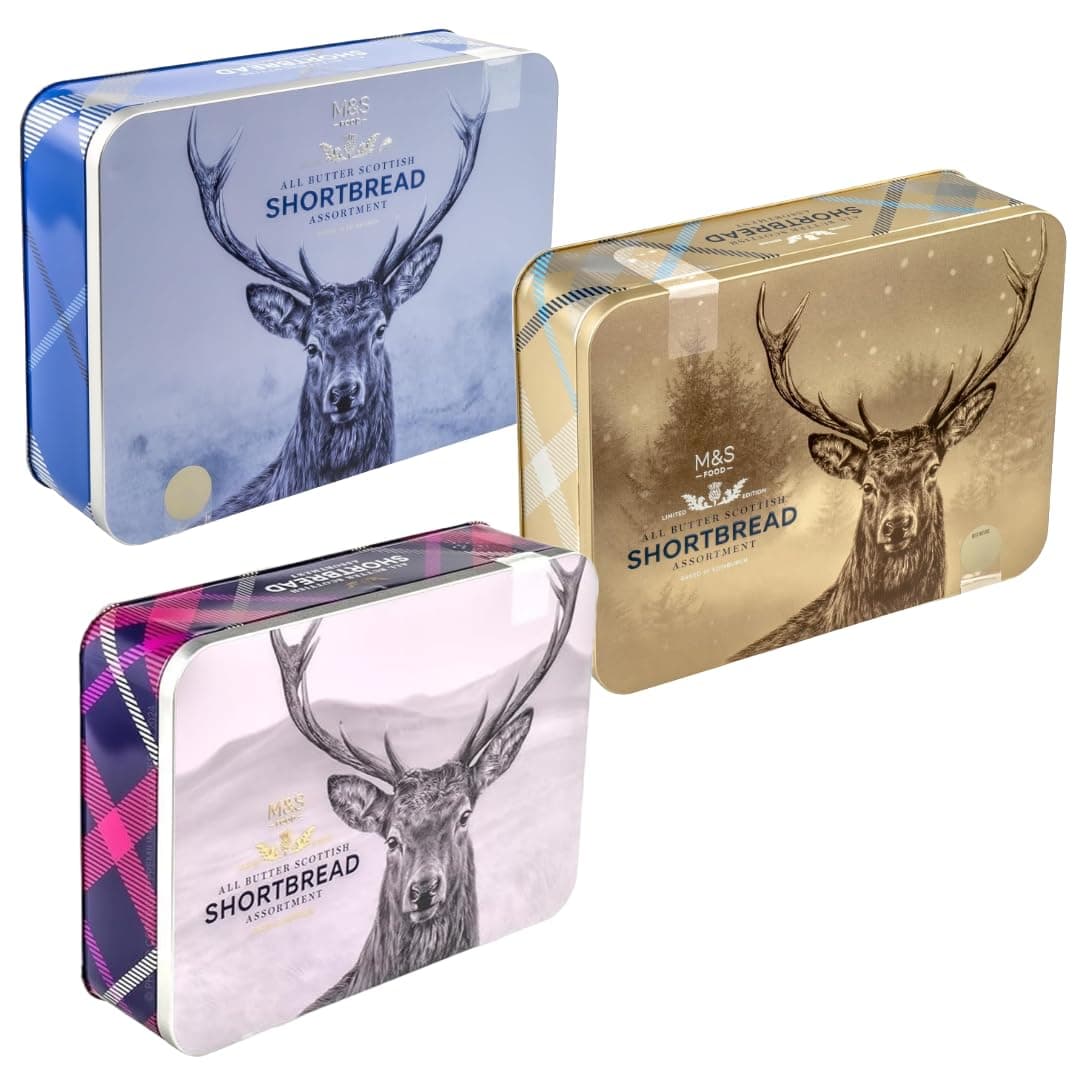 M&S All Butter Scottish Shortbread Assortment - Random Tin - 650g - in Premier Life Packaging