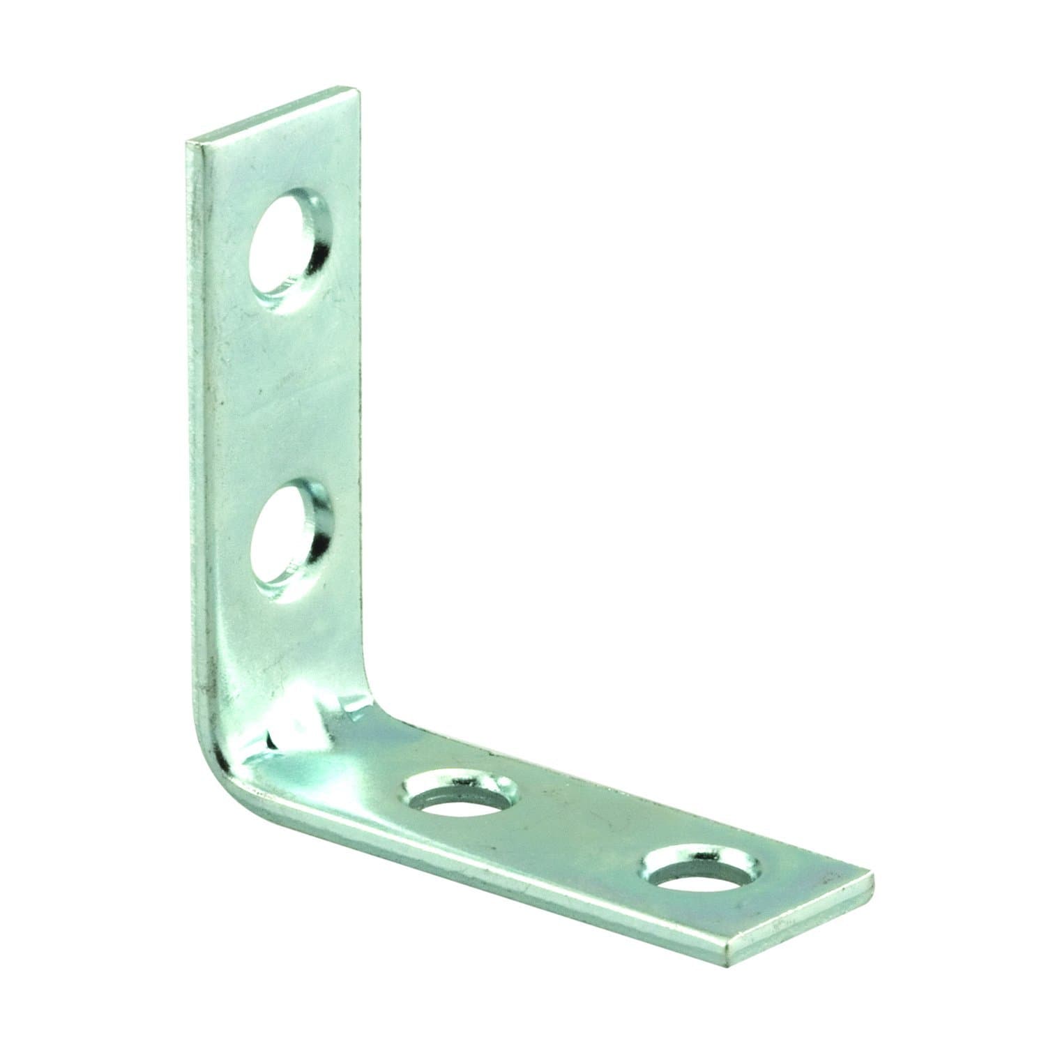 Prime-Line Products MP9114 Angle Corner, 1-1/2 in., Steel Construction, Zinc Plated, 4-Hole Bracket, Pack of 10