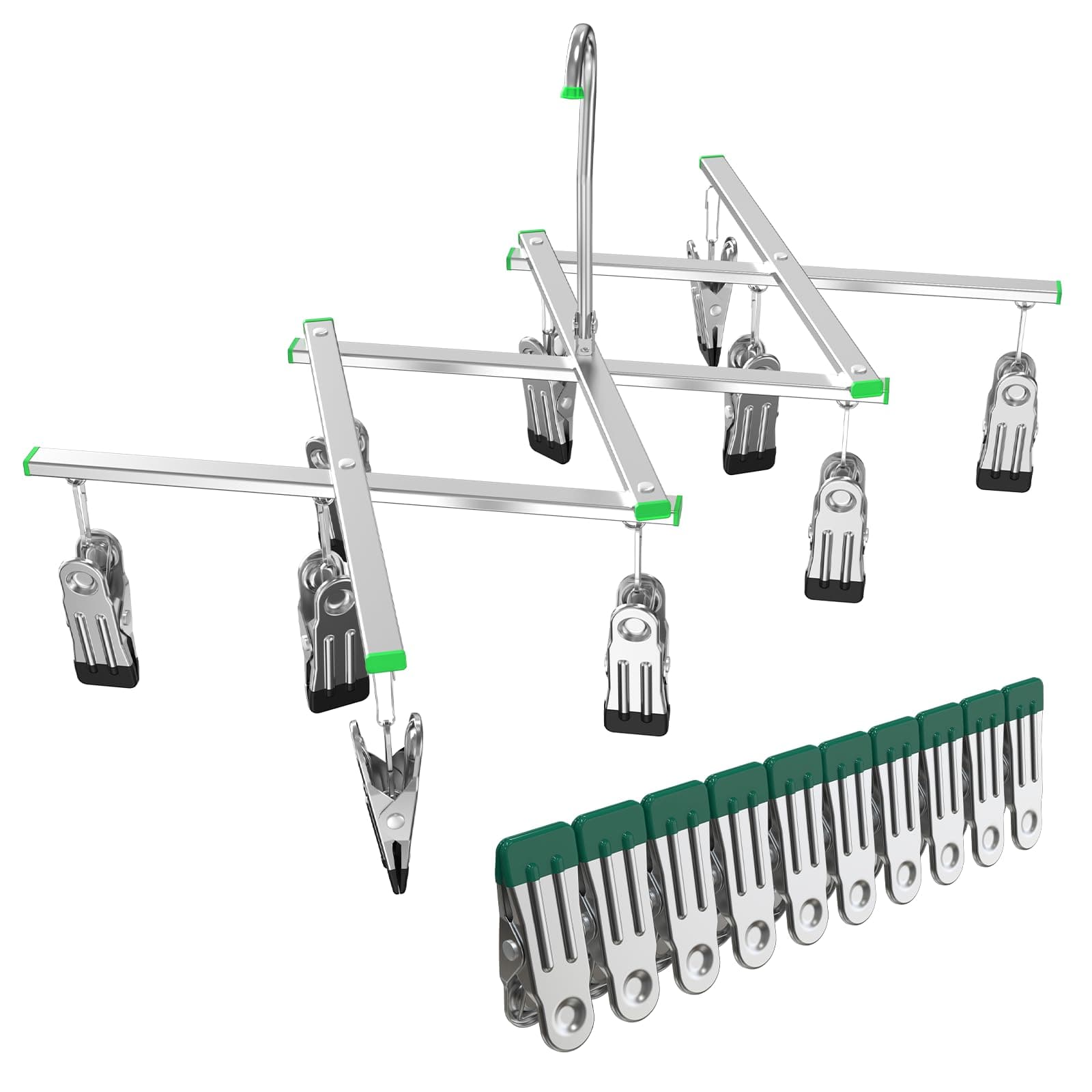 eTone Darkroom Film Negative Drying Hanging Rack Frame Foldable Hanger Windproof 10 Clips for 35mm 120 4x5' Film