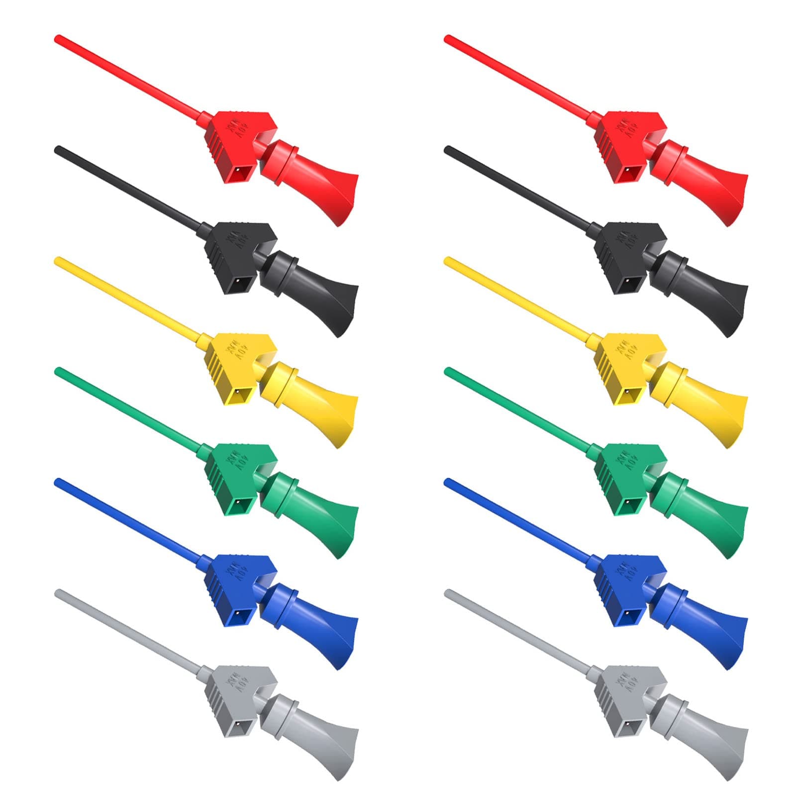 12PCS SMD IC Test Hook Clip 6 Colours for Logic Analyzer, Electronic Testing