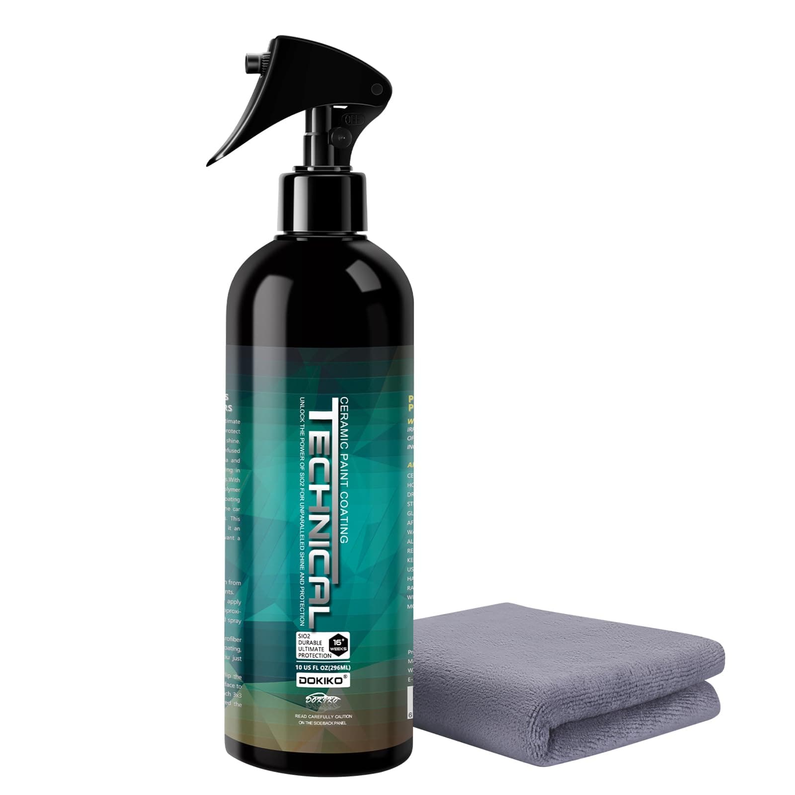 Technical Intense Gloss Sio2 Ceramic Car Coating - Nano Coating for Glass Shine Protection,16+ Weeks Lasting Shine-Safe for Cars,Trucks,SUVs, Motorcycles, RVs & More, 10 fl oz