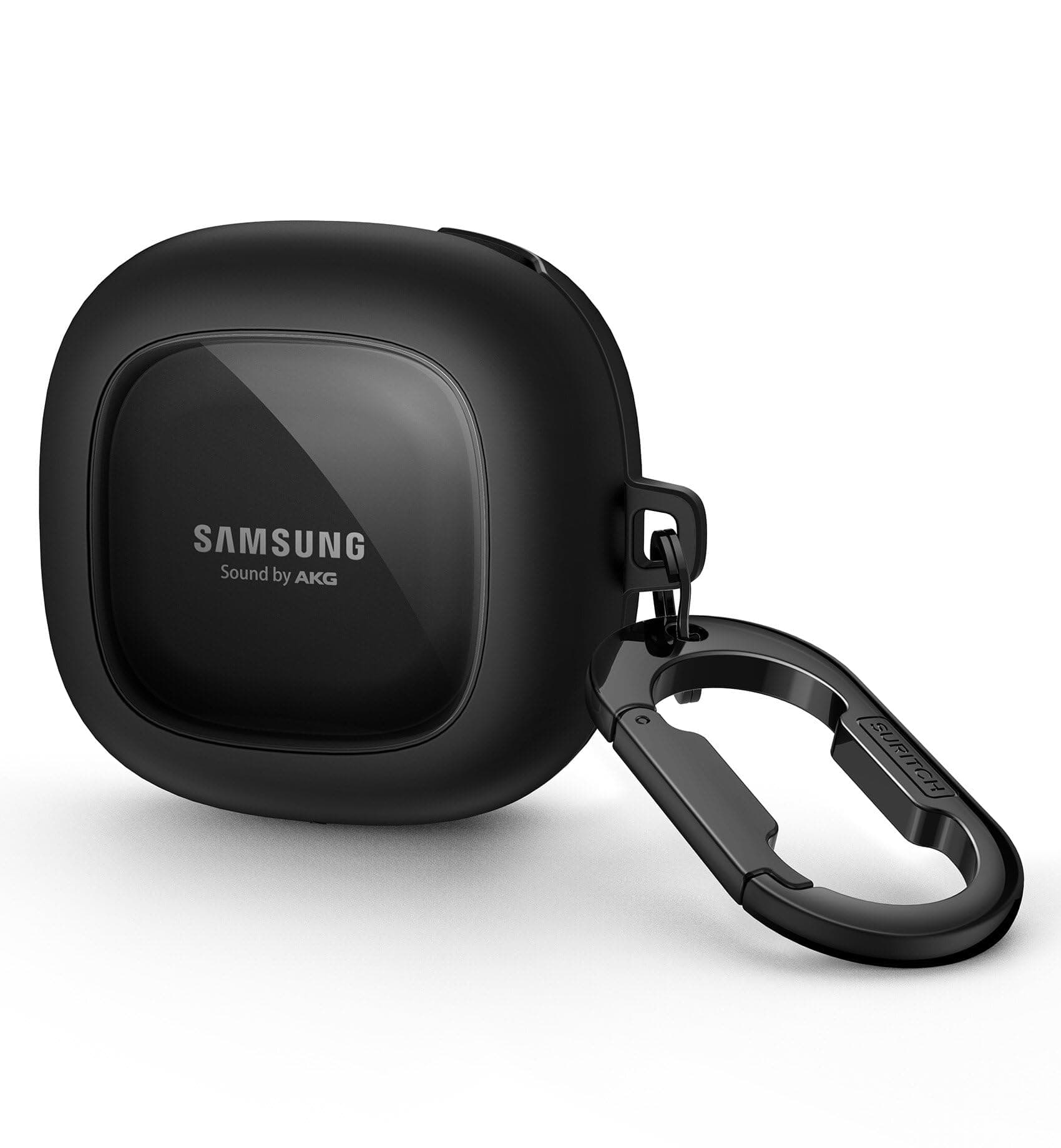 SURITCH Clear Case Compatible with Samsung Galaxy Buds 2/Live/Pro/FE Cover - Protective Portable Case with Keychain for Galaxy Buds Black