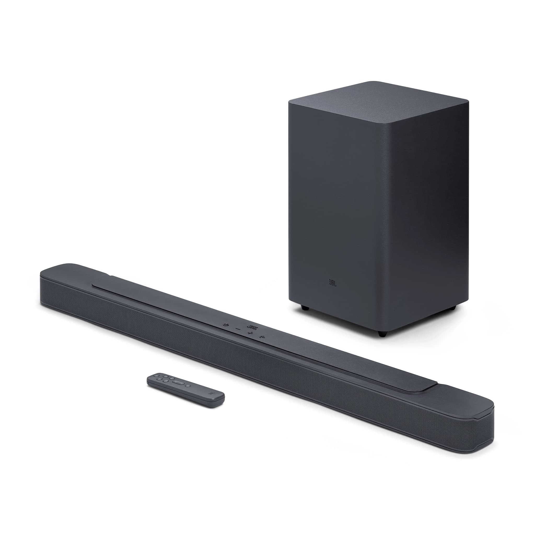 Bar 2.1 Deep Bass (MK2) 2.1 Channel Soundbar with Wireless Subwoofer, 300W Total Power, Immersive Surround Sound, Built-In Dolby, Bluetooth Stream, HDMI/Optical Connect - Black, JBLBAR21DBM2BLKUK