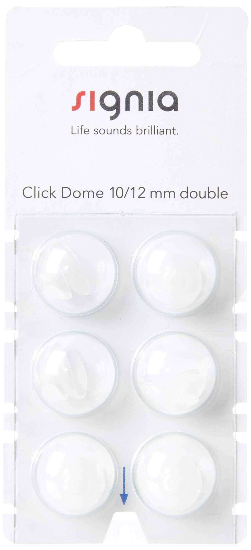 Click Dome 10/12 mm Double For RIC Hearing Aids - 6 Domes Each by Siemens