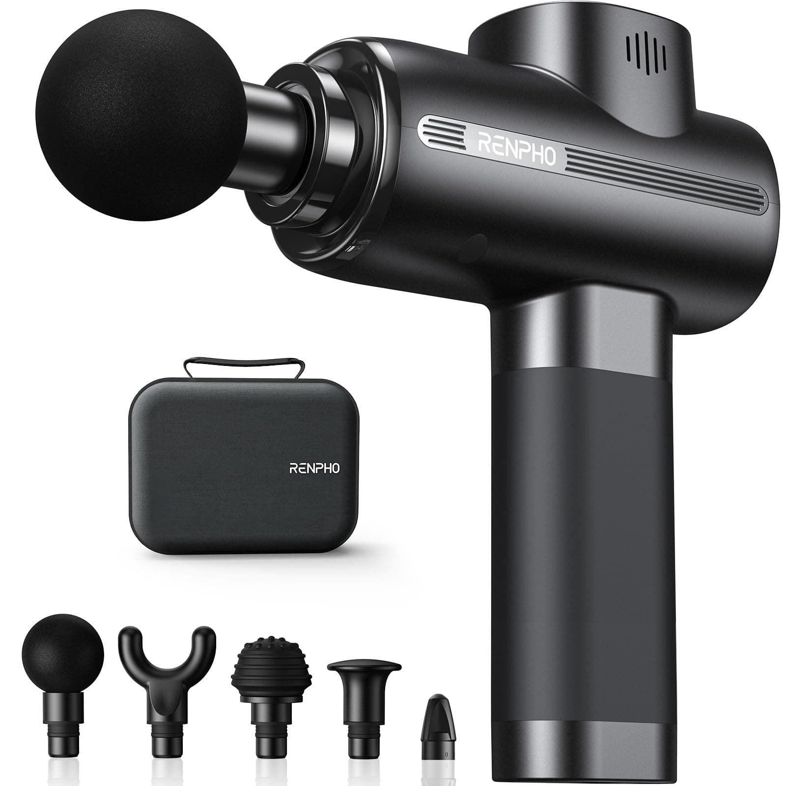 RENPHO Active 2 Massage Gun Deep Tissue, Percussion Handheld Neck Massager FSA Eligible, Electric Mini Back Massagers with Carry Case for Athletes Men Women, HSA