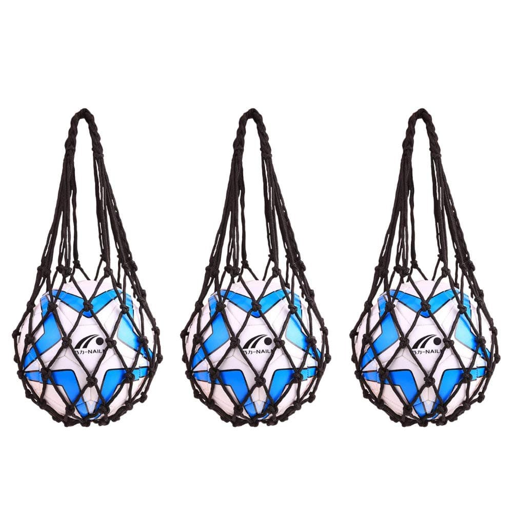 TOLBEST Multifunctional Single Ball Carrier Net Bag Durable Mesh Storage Sports Ball Holder for Basketball Football Volleyball Soccer (3 Pack)