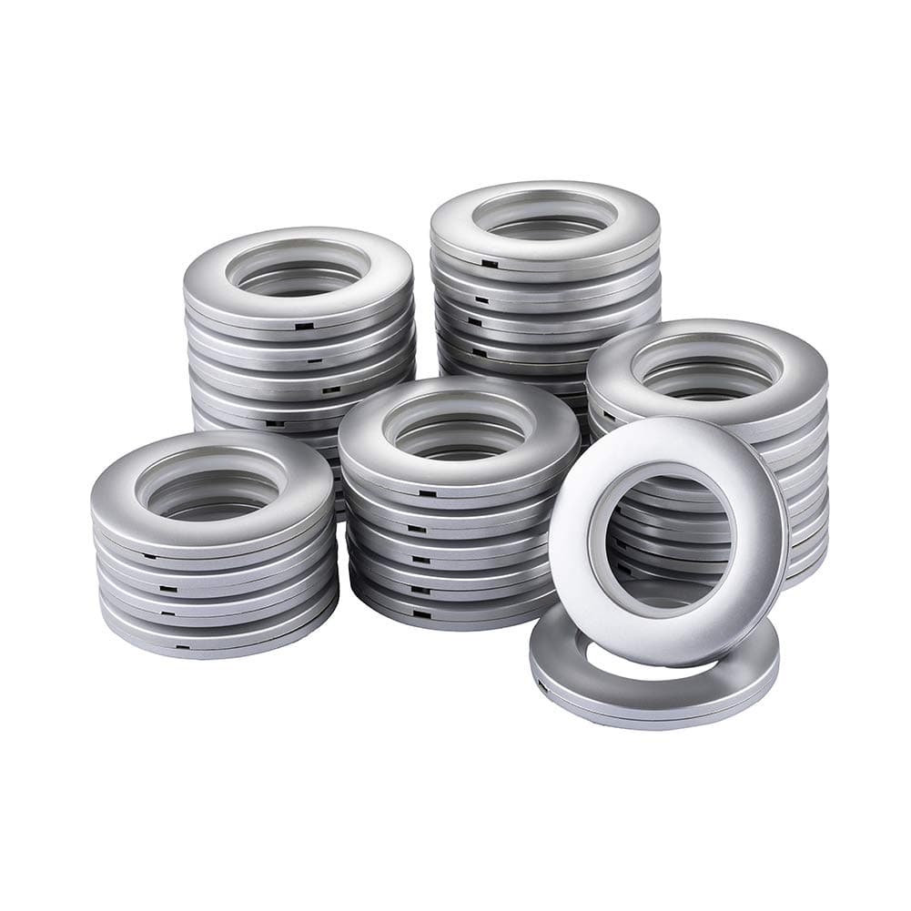 DeSS 32 Pack Curtain Grommet, Inner Diameter 1-9/16(40mm) Curtain Eyelet Rings Nanoscale Low Noise Roman Ring (Matt Silver)