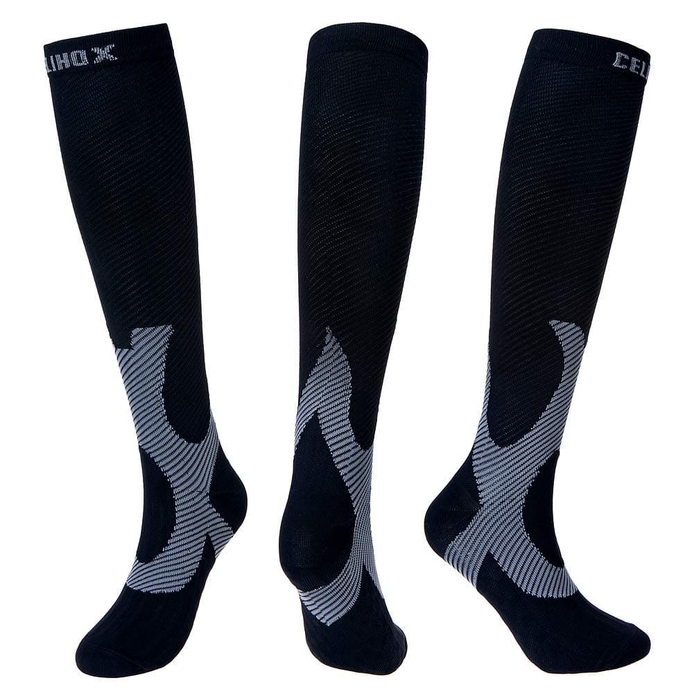 CELIHOX Compression Socks 20-30mmHg Improves Circulation Recovery, Black