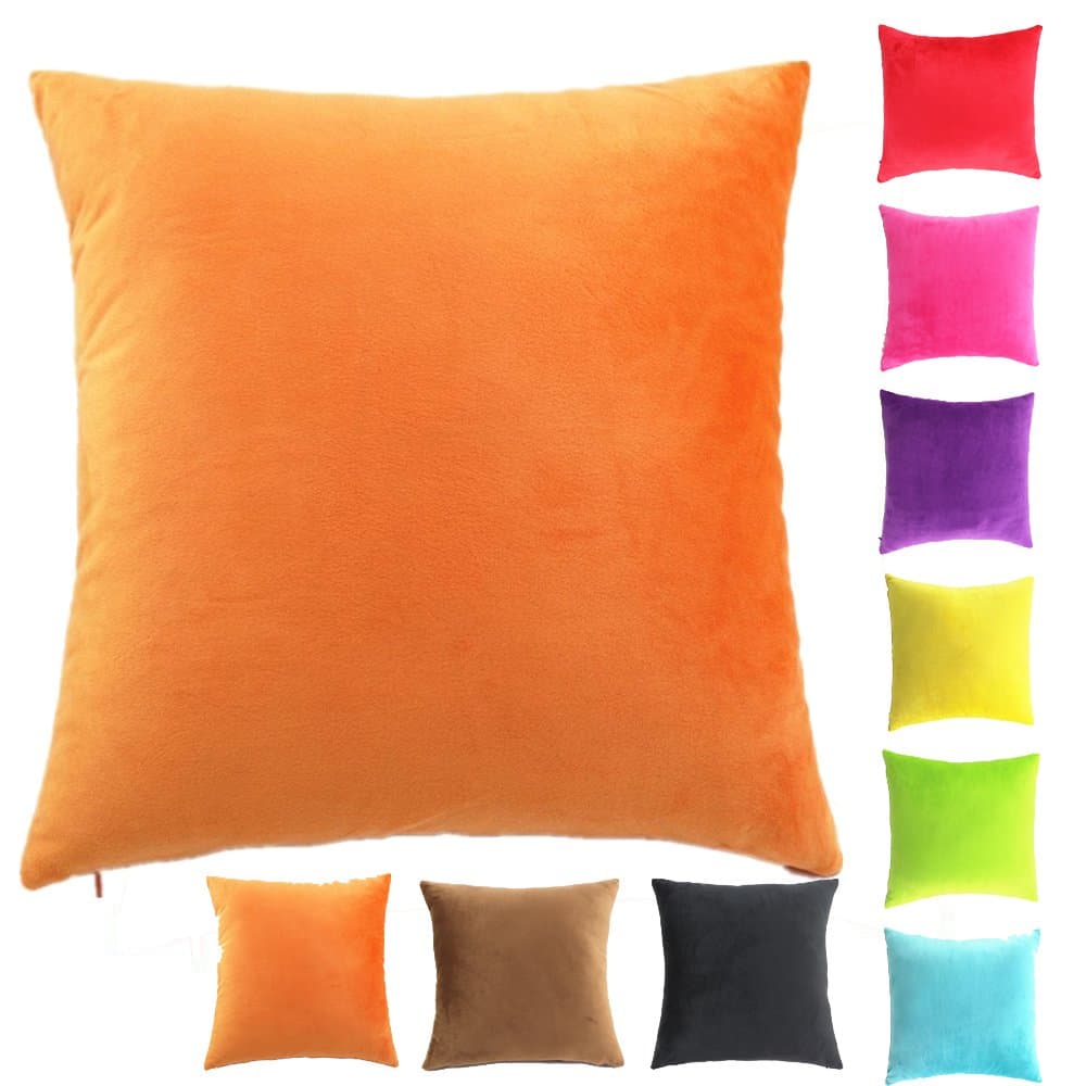 Short Plush Square Home Decor Throw Sofa Car Cushion Cover Pillow Case,11 Colors 6 Size