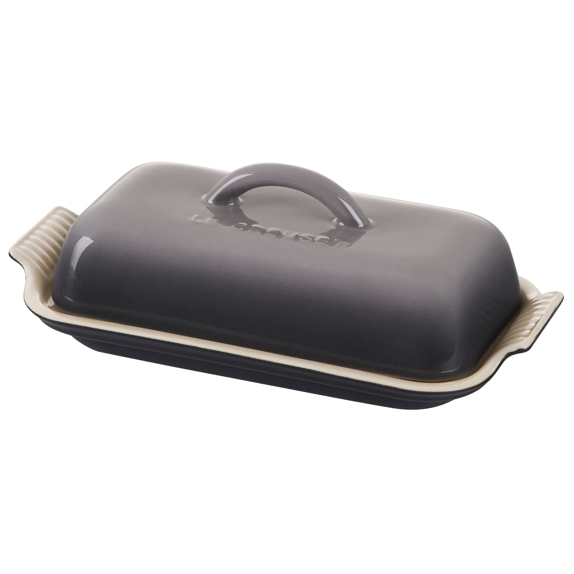 Stoneware Heritage Butter Dish, Oyster