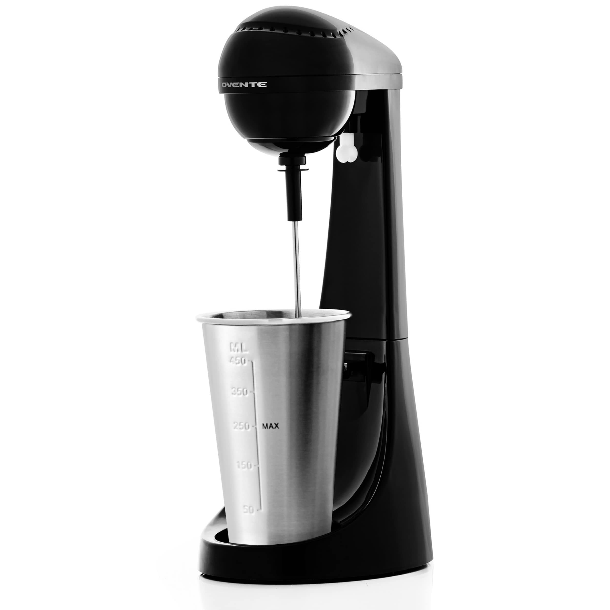 Classic Milkshake Maker Machine with 2 Speed Setting, Safety Lock & 15.2 Ounce Stainless Steel Mixing Cup & Rod, Electric Drink Mixer Ideal for Malted Milk, Protein Shakes & More, Black MS2070B