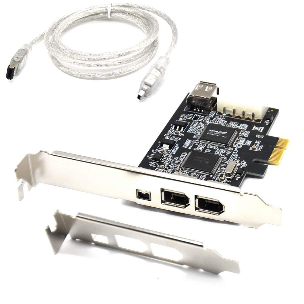 PCIe Firewire Card for Windows 10, IEEE 1394 PCI Express Controller 4 Ports(3 x 6 Pin and 1 x 4 Pin), 1394a Firewire 800 Adapter for Windows 7/8/Mac OS with Low Profile Bracket and Cable