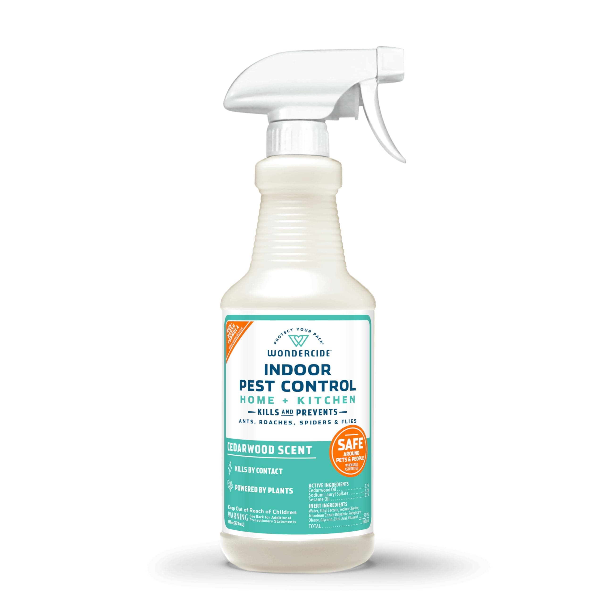 Indoor Pest Control Spray for Home and Kitchen - Ant, Roach, Spider, Fly, Flea, Bug Killer and Insect Repellent - with Natural Essential Oils - Pet and Family Safe — Cedarwood 16 oz