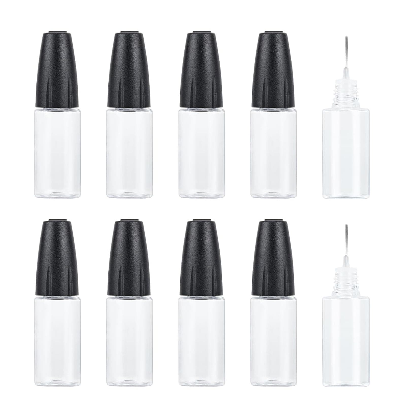 KASTWAVE 20 Pack 10ml Precision Tip Applicator Bottles, with Steel Needle, PET Material, Ideal for Glue, Ink, Oil & UV Resin, for DIY Crafts, Acrylic Painting, and Artwork - 0.34oz
