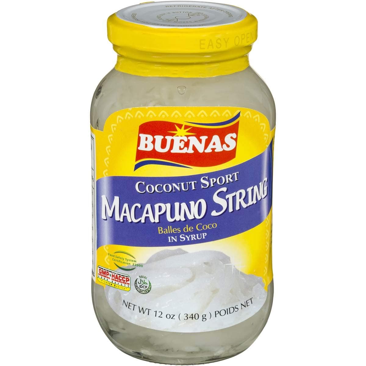 Buenas Coconut Sport Macapuno String Balles de Coco, 340g