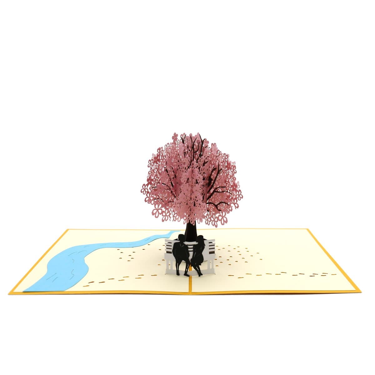 Rotus Handmade Cherry Blossom Pop Up Card, 3D Card, Springtime Card, Birthday Card, Dating Card for Husband, Wife, Boyfriend, Girlfriend (Cherry Blossom & Chair Lover)