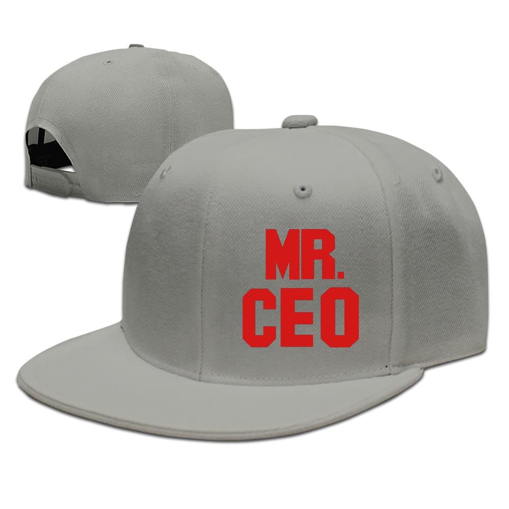 Custom Unisex White Adjustable Cool MR. CEO Snapback Flat Baseball Hat One Size