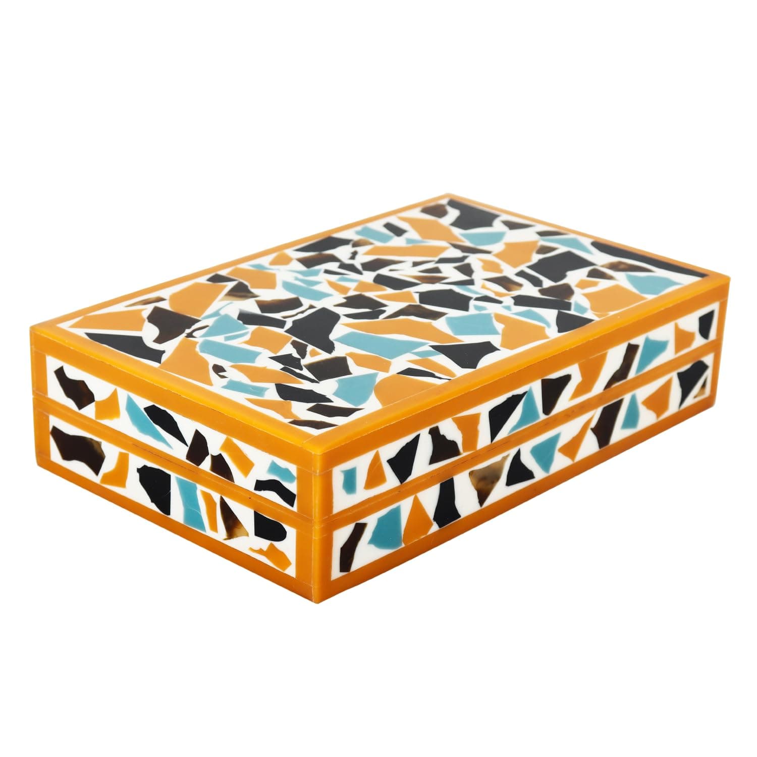 Handicrafts Home Decorative Keepsake Box 8x5, Small Organizer with Lid, Boho Storage, Retro Memory, Unique Coffee Table Décor, Jewelry or Trinket, Modern Shelf