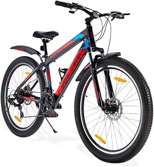 Urban Terrain UT2000 Steel Cycle/Bicycle 27.5 inch MTB (21 Speed) Gear Bicycle for Men/Boys with Front Suspension & Dual Disc Brake Mountain Bike | Ideal for 15+ Years, Frame Size : 16 inch (Red)