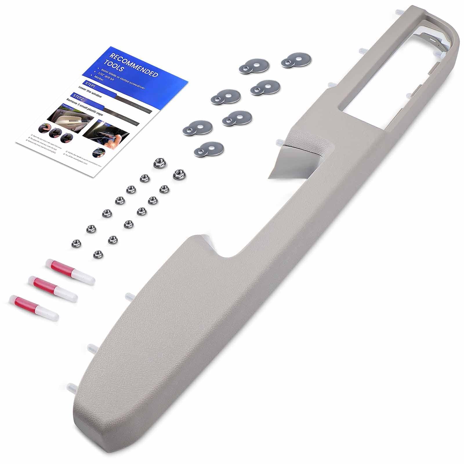 926-740 Front Left Driver Side Armrest Repair Kit Fit for Chevy Silverado Suburban Tahoe Avalanche For GMC Sierra Yukon 2010-2014 Door Panel with Release Handle Above Armrest 27In - Gray -GM# 84127281