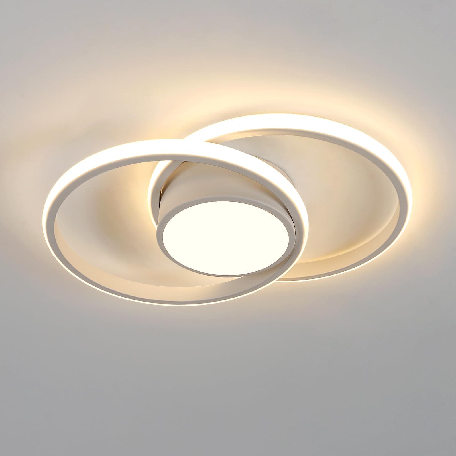 Comely LED Ceiling Lights, Modern LED Ceiling Lights 42W 3084LM, Warm White 3000K, Round Ceiling Lighting for Bedroom Hallway Balcony Corridor (White) (Dia 40cm)