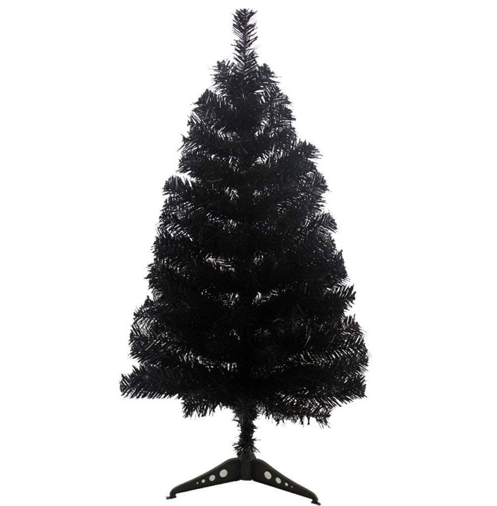 Christmas Tree with Plastic Stand,3-feet,PVC (Black)