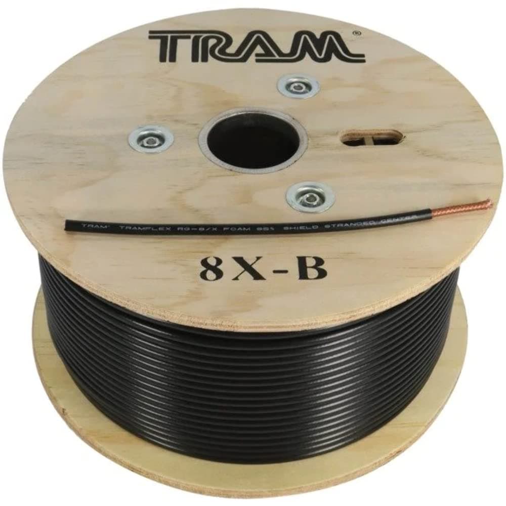 TRAM Tramflex Coaxial Cable, 500 Feet, Black