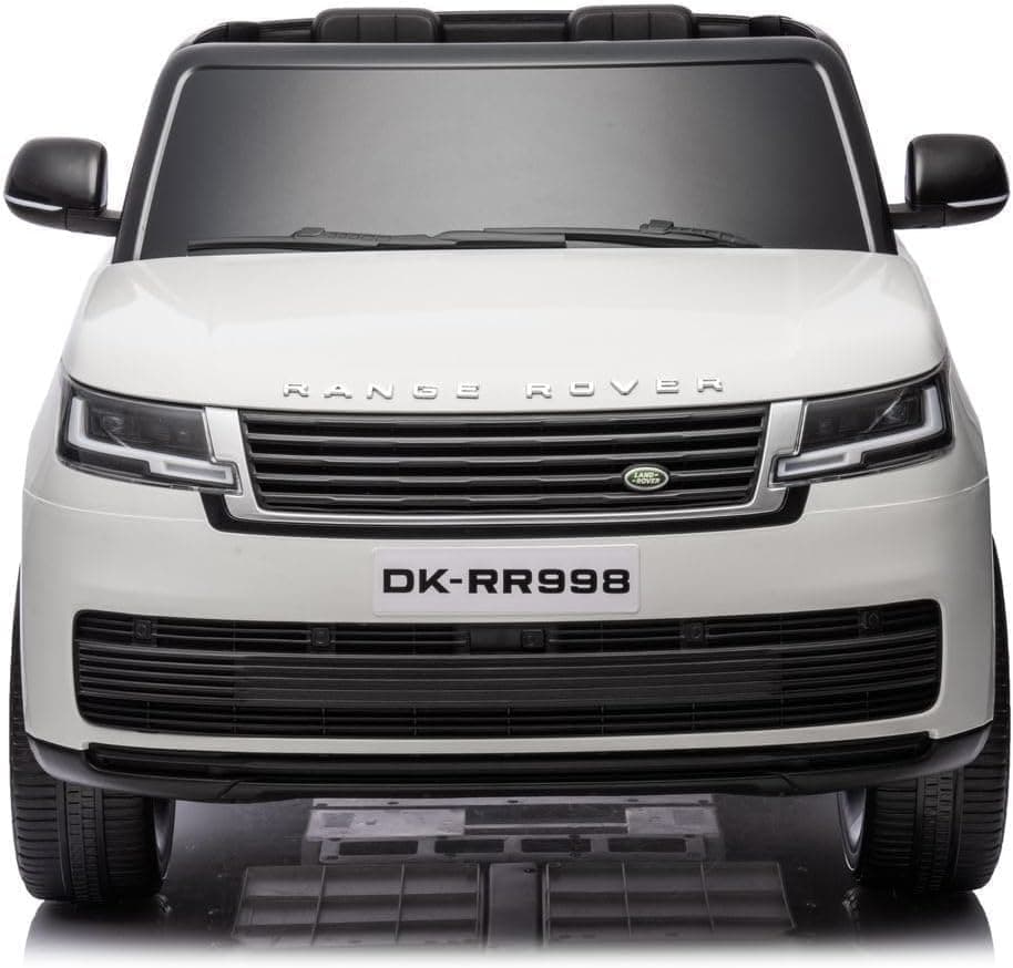 TechPlus-Licensed Range Rover Kids Ride On Car,12V14AH+ 4 Motor Ride On Car 2-Seater Rubber Tire Lether Seat,Remote Control With LED Lights Electric Car for Kids-DK-RR 998(White)