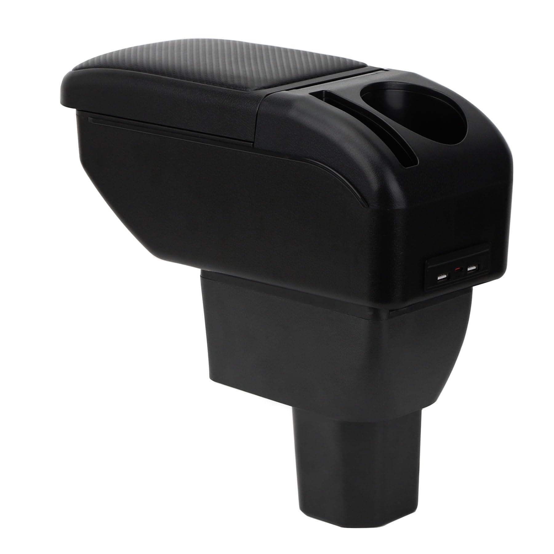 Armrest Compatible with Suzuki Ignis 2017-2025 Center Console Organizer Box Double Layer Style Usable for Elbow Support (Carbon Fiber Style)