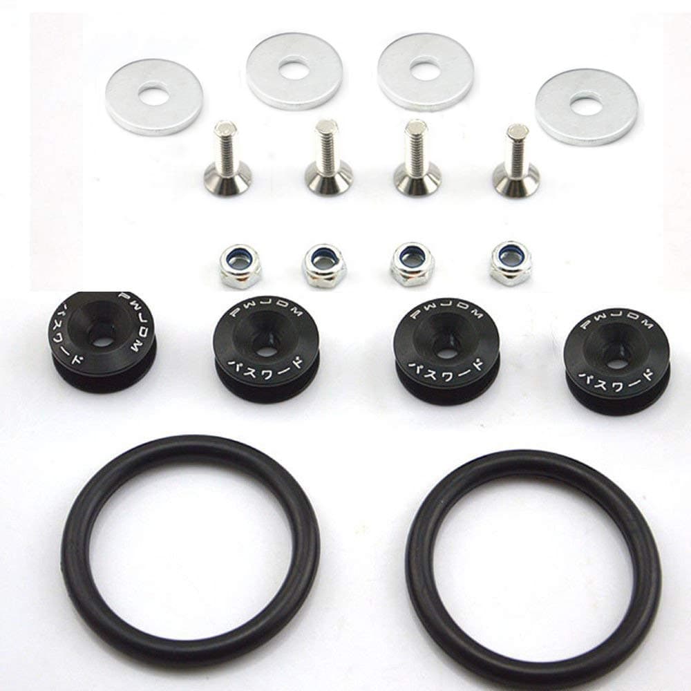 PerfecTech 4pcs/Set Car Trunk Bumpers Fender Hatch Lids Quick Release Fasteners Kit Black