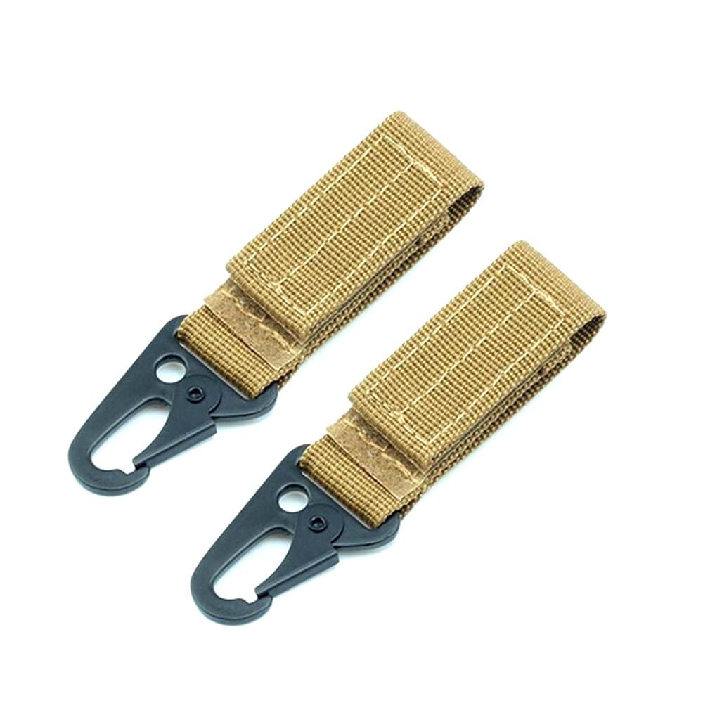 Backpack Keychain Duty Belt Key Holder Tactical Keychain Accessories Molle Webbing Buckle Metal EDC Carabiner Clip Pack of 2