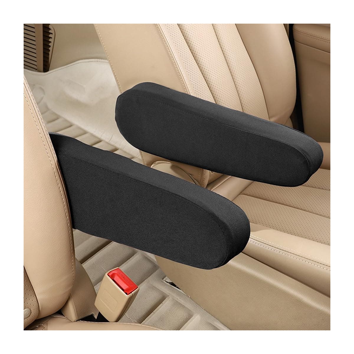 2 Pcs Car Front Seat Armrest Covers, Cloth Fabric Armrest Protectors, Direct Replacement Center Console Lid Armrest Cover Skin, Universal Accessories for Car, SUV, Truck and Van