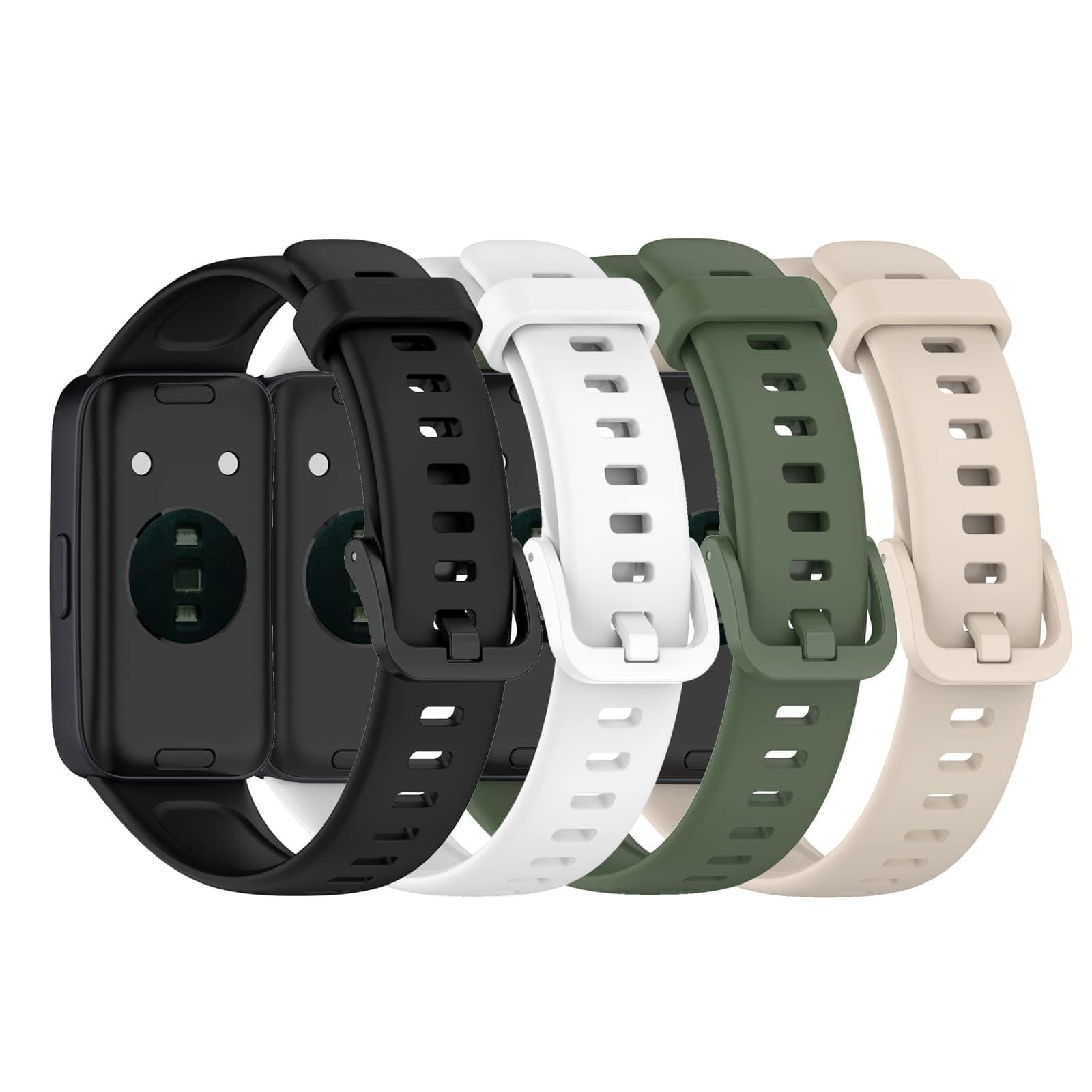 Bands Compatible with Huawei Band 10/9/8 Smartwatch Replacement Silicone Adjustable Bracelet Accessory Strap for Huawei Band 10/9/8 Wristbands W/Metal Buckle