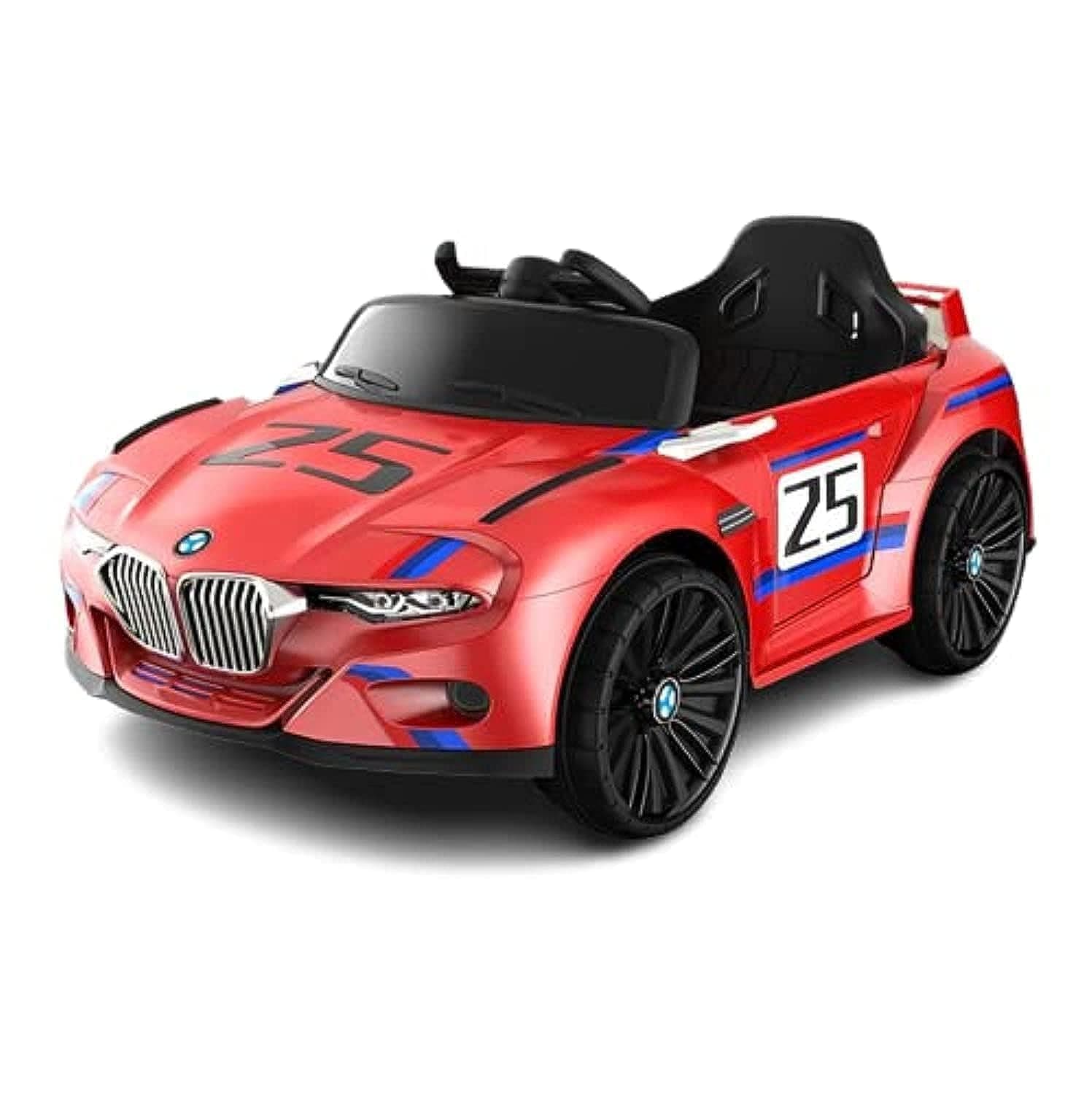 TECHPLUS New Kids Electric Car Remote Control Four-wheeled Ride on toy car can sit Baby Car Swing Four-Wheel Drive Charging 0-6Y (RED)