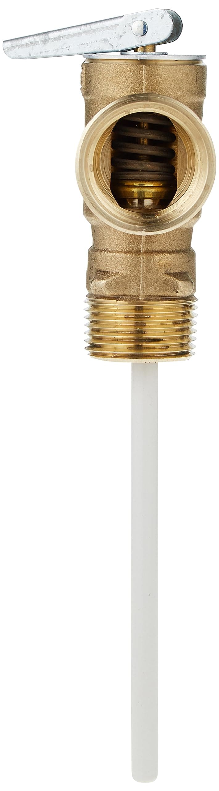 Watts 3/4" Lead-Free Copper Alloy Bronze Fully Automatic Self-Closing Temperature and Pressure Relief Valve, NPT Male Inlet x NPT Female Outlet Connections, Test Lever, Extension Thermostat