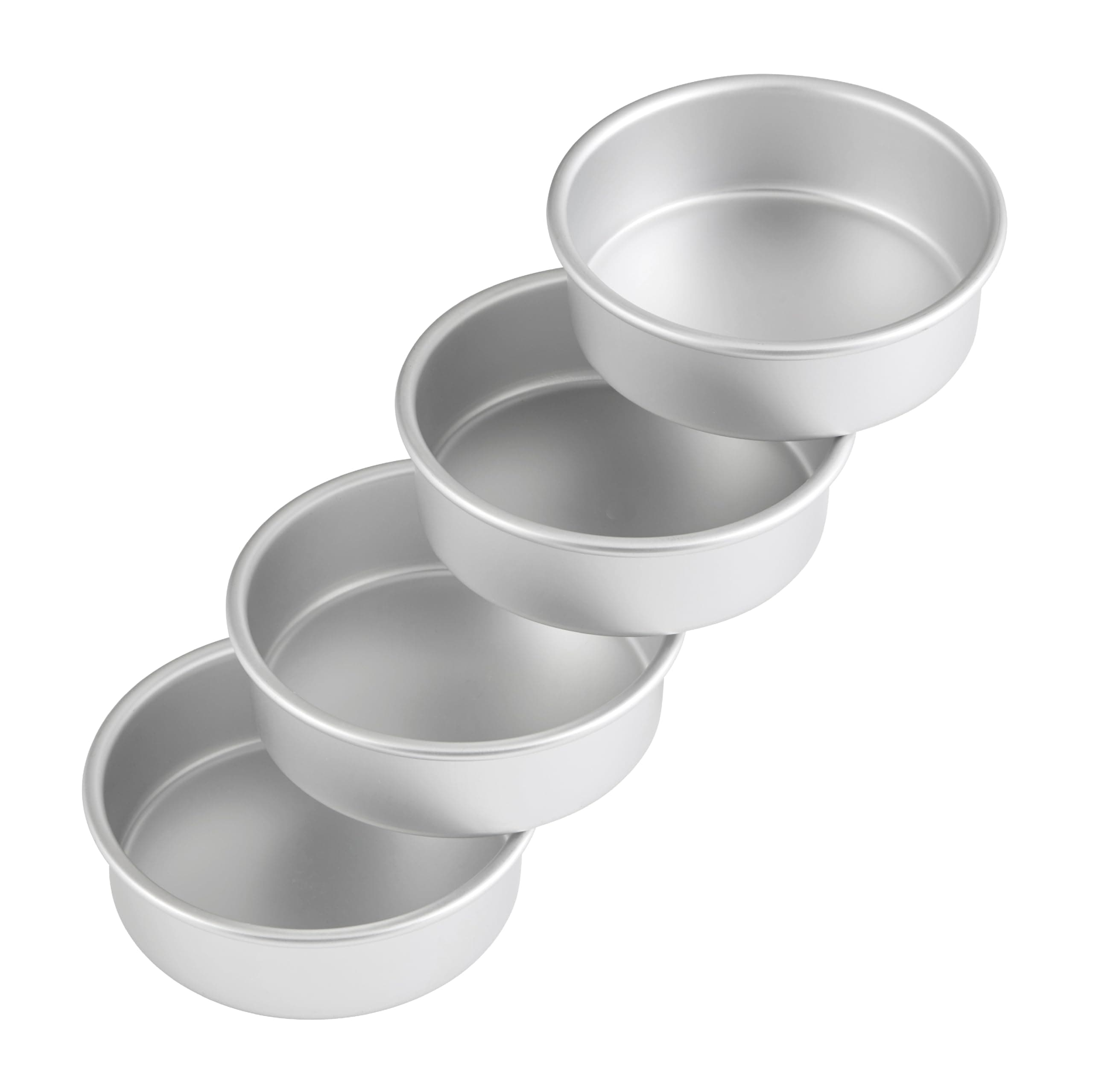 Performance Pans Aluminum Round Cake Pan, 6 x 2 in., Pack of 4)