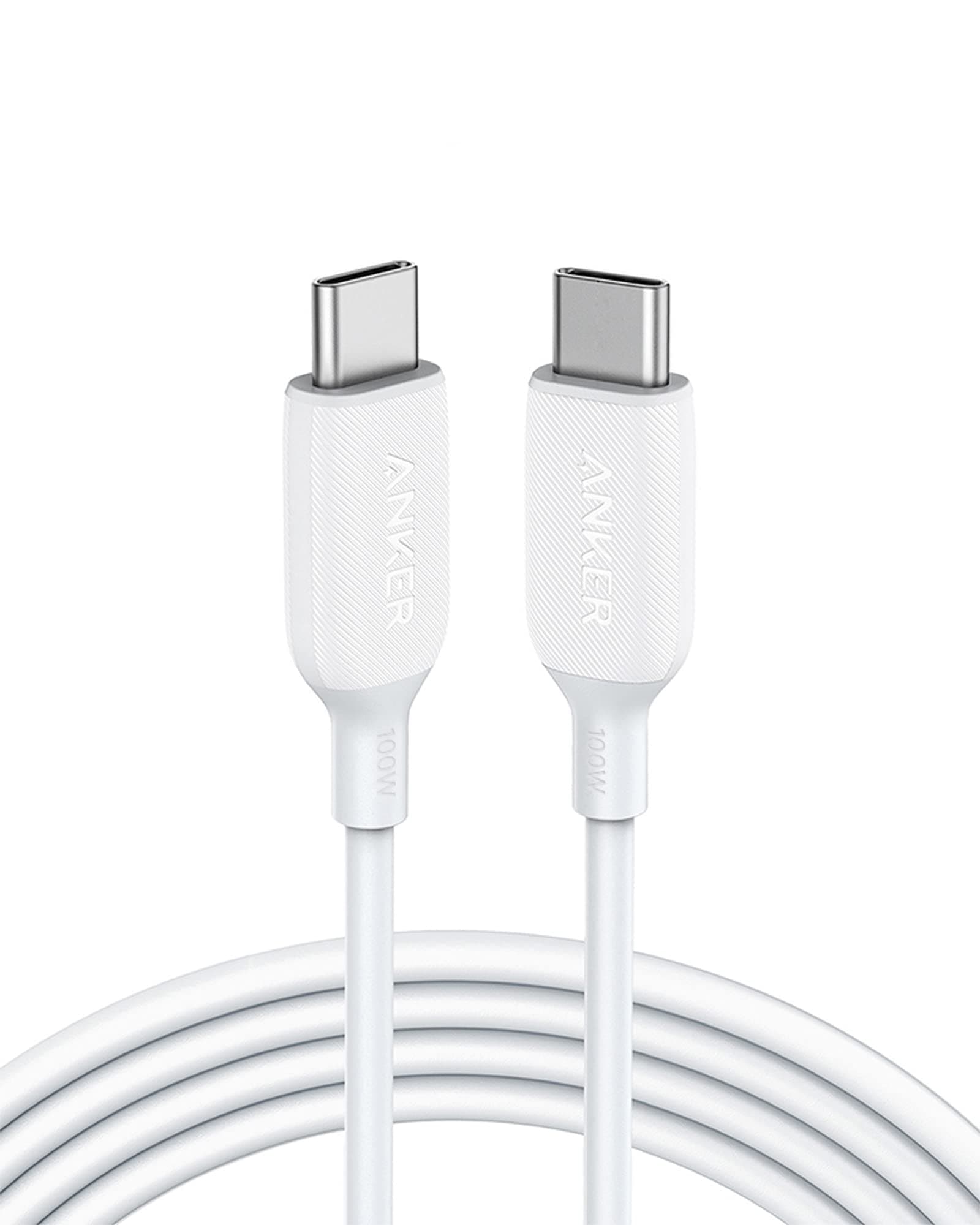 Anker Powerline III USB C to USB C Charger Cable(100W,6FT),Type-C for iPhone 16/15,iPad mini 6,MacBook Pro 2020,Galaxy,Switch,and More(White)