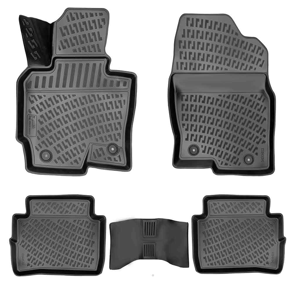 Mazda CX-5 2013-2016 Custom Fit Floor Mats Rubber 3D Car Mats Laser Measured Floor Liners All Weather Heavy Duty Waterproof Odorless Non-Slip TPE (Front & Rear, Black)