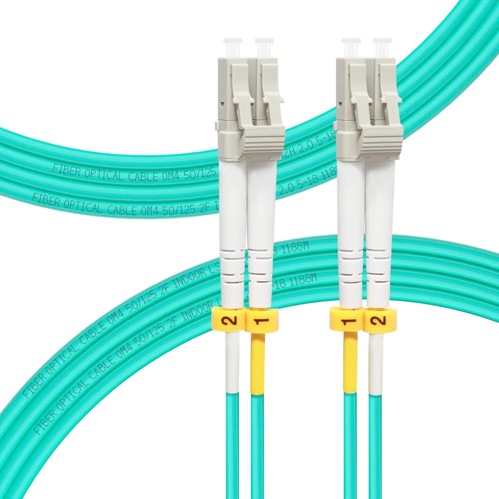 FLYPROFiber- LC to LC OM4 Fiber Patch Cable 3M/10ft, Duplex 50/125um Multimode Fiber Optic Cables LSZH 40GB/100GB, Length Options: 0.2m-100m