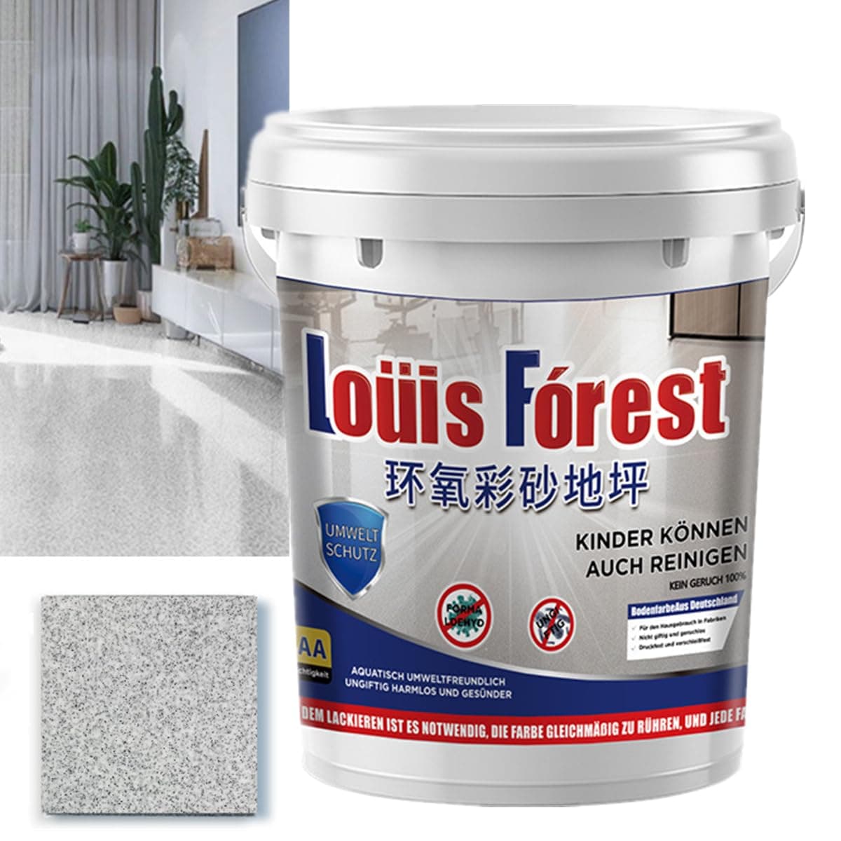 High-Gloss Marble Effect Epoxy Floor Coating,Epoxy Floor Paint for Garage,Self-Leveling Concrete Floor Paint,Quick-Dry Non-Slip Wear-Resistant Basement Waterproof Water-Based Paint